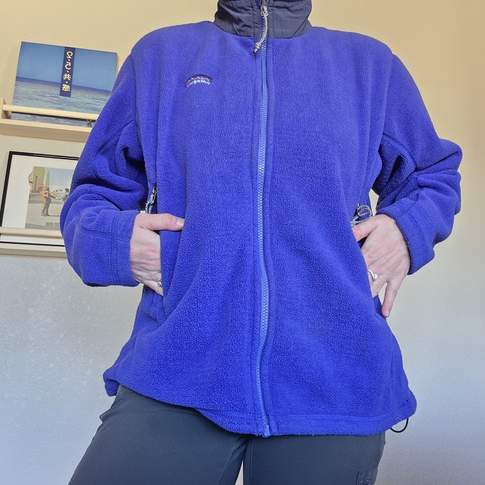 Vintage Patagonia Women’s Royal Purple Full-Zip Teddy Fleece Jacket